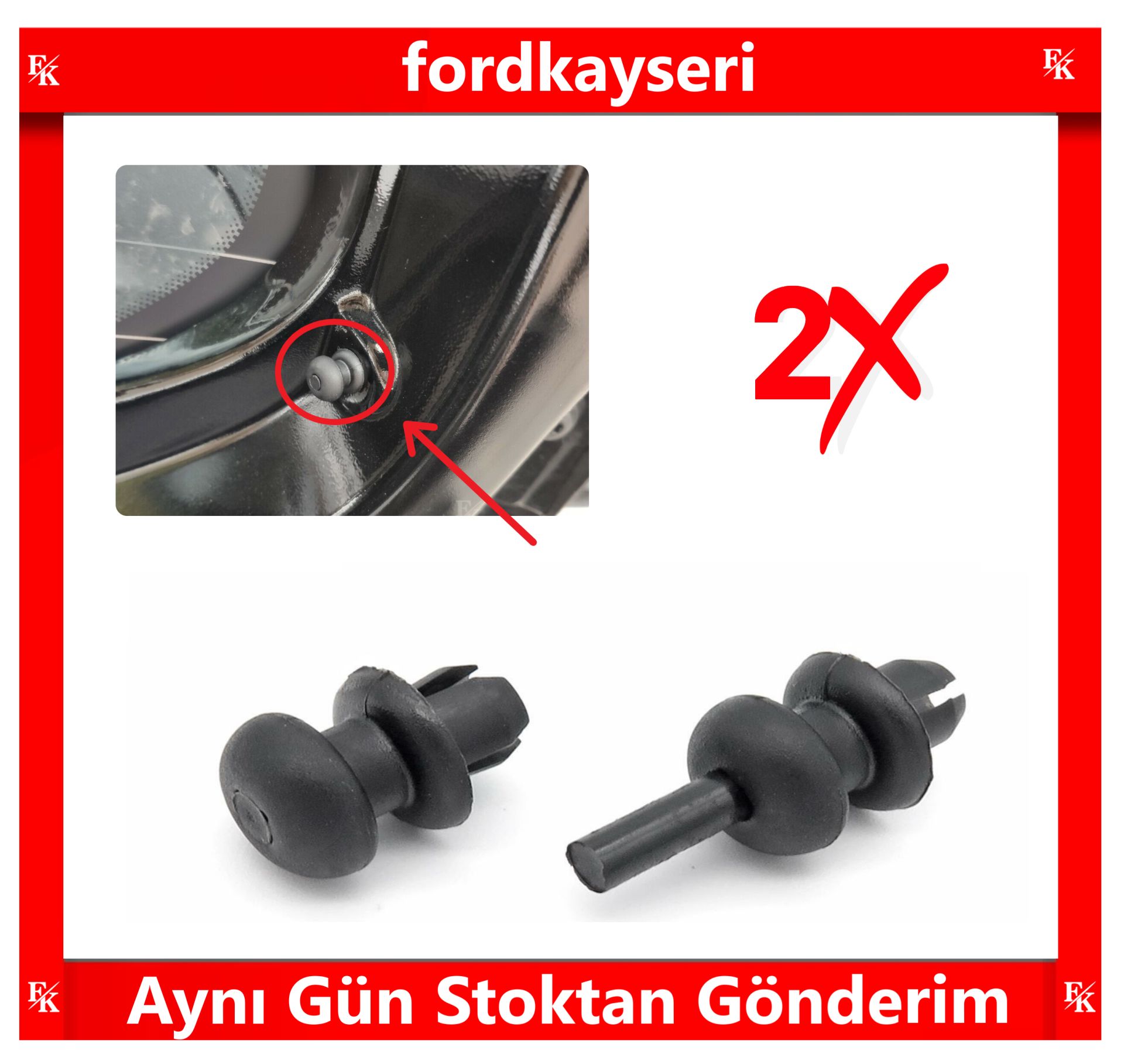 2x Renault Bagaj Askı Klipsi Pandizot Şapkalık Klipsi 2 Adet