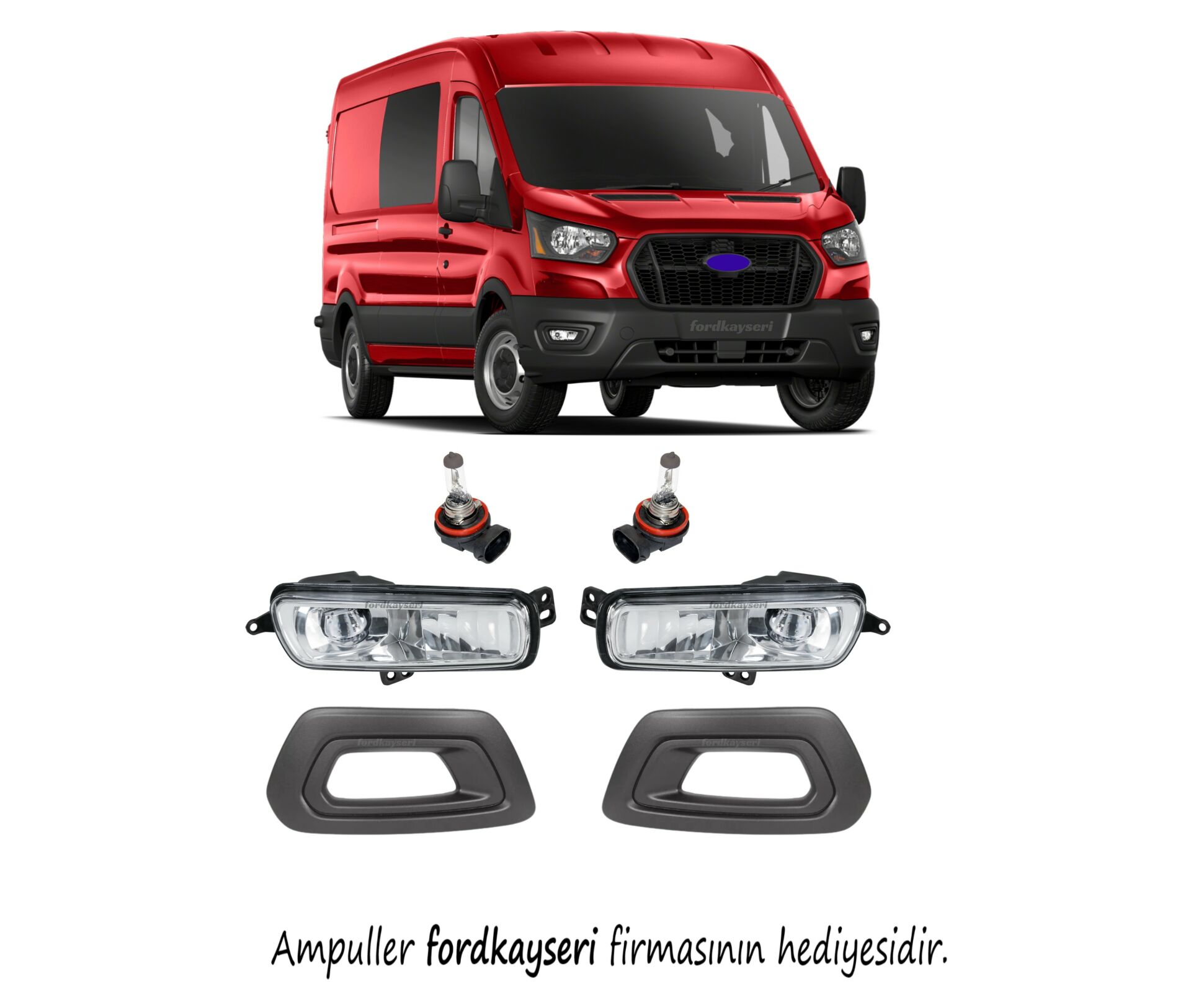 Ford Transit Ön Sis Farı Ve Çerçevesi Ampullü Takım Sağ Sol 2018- Sonrası