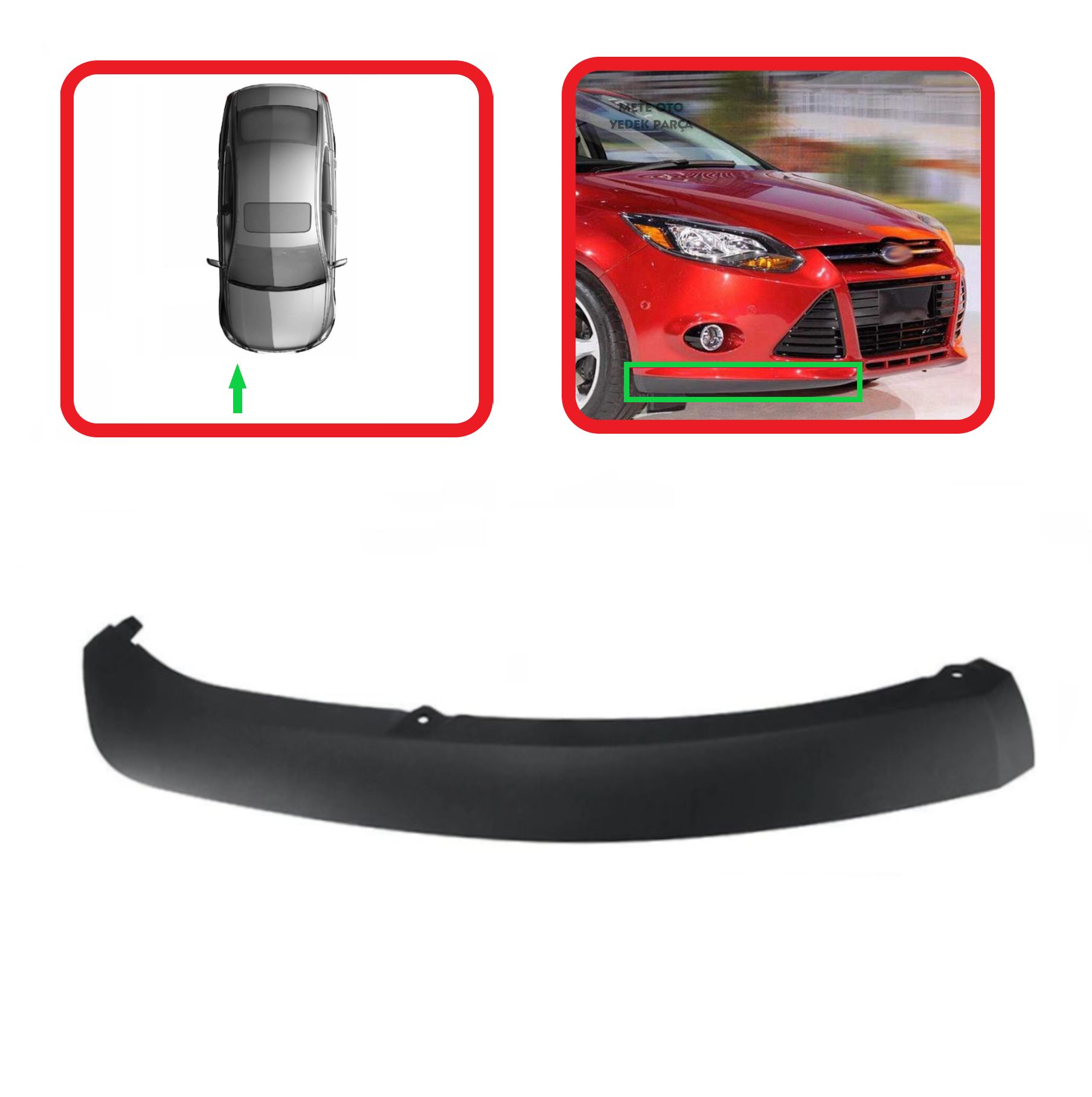Ford Focus Mk3 Ön Tampon Alt Taşlık Karlık Plastiği Sağ 2011--2015 Yolcu Tarafı