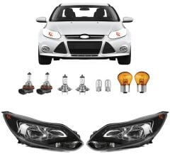 Ford Focus 3 Ön Far Lamba Siyah Zemin Sağ Sol Takım 2011--2015