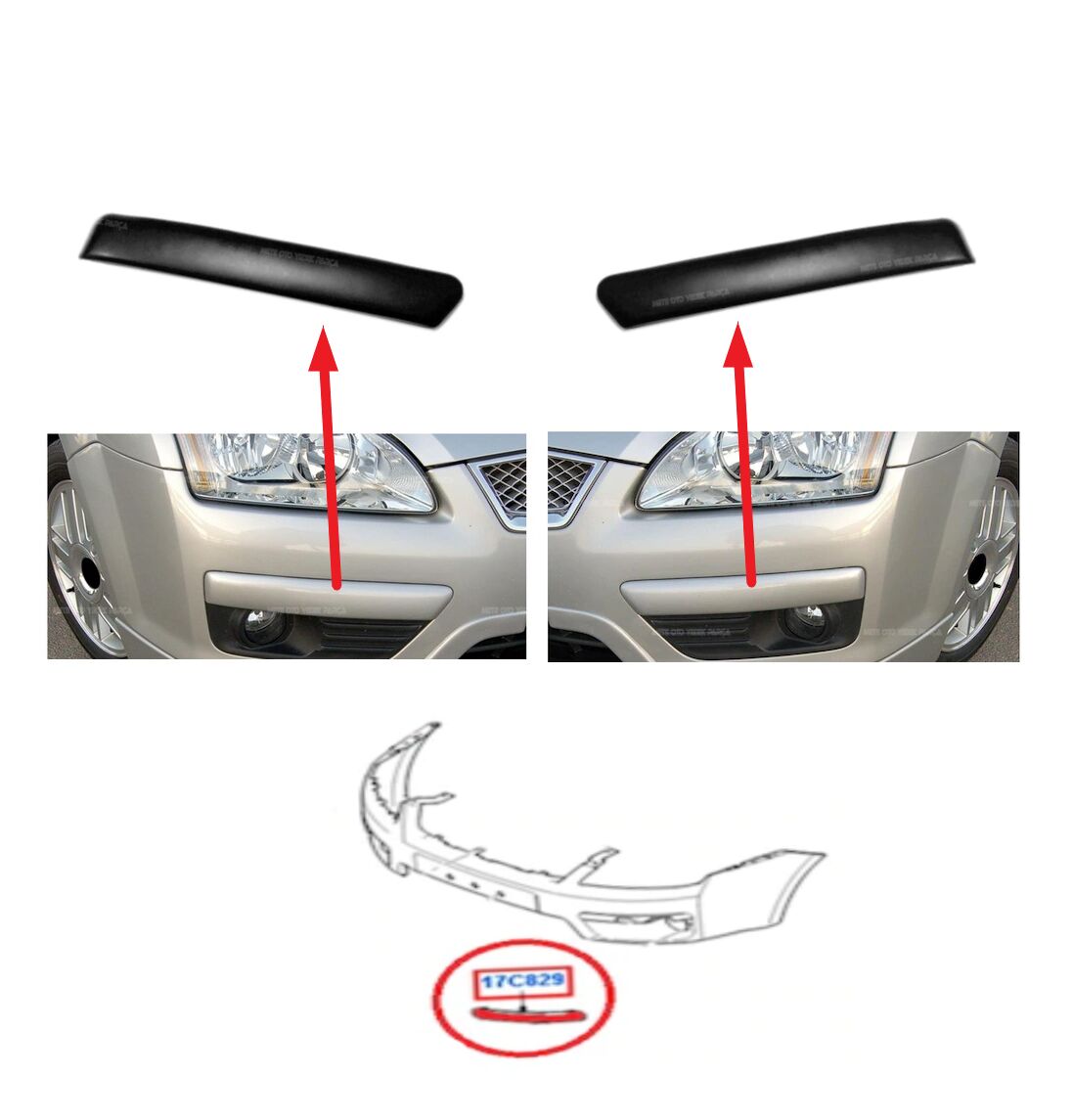 Ford Focus Ön Tampon Sis Far Çıtası Kaş Sağ Sol Takım 2005-2008