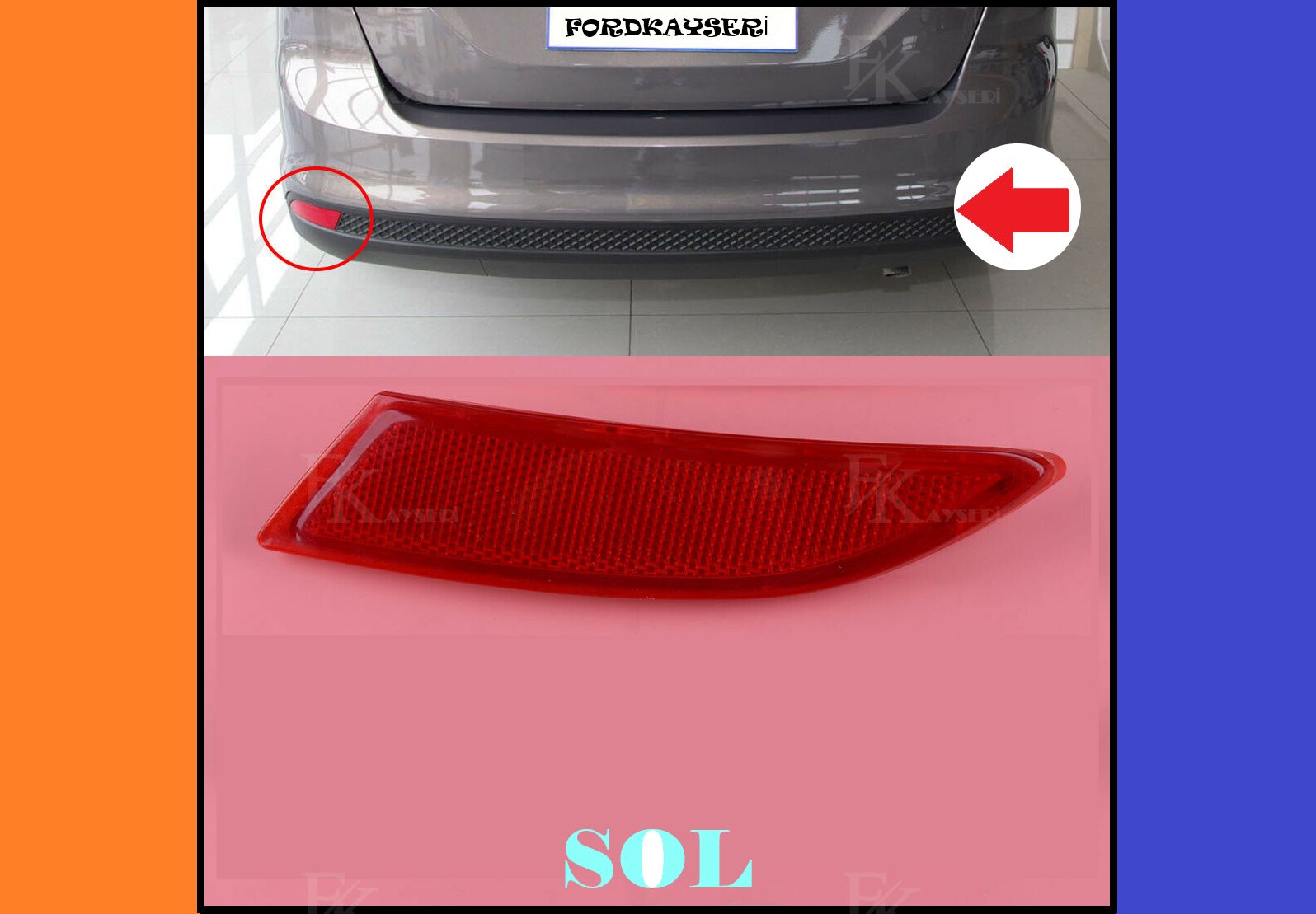 Focus Arka Reflektör Kedi Gözü (Lens) Sol 2011-2017