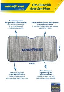 Goodyear Otomobil Güneşlik Anti Ultraviyole (Anti-UV) 120x60 cm