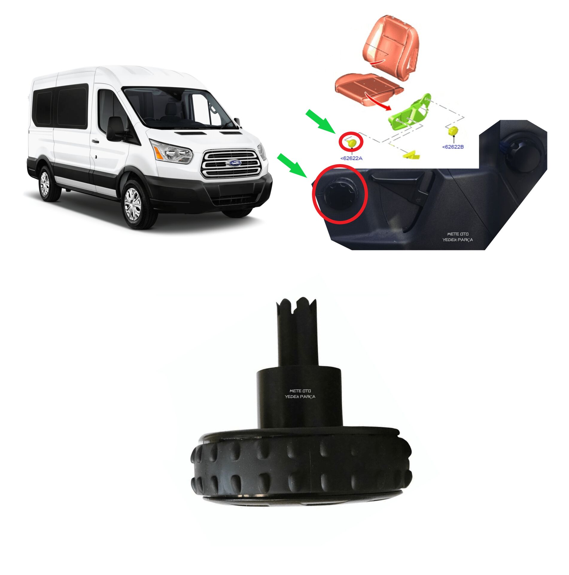 Ford Transit Koltuk Alt Minder Ayar Makarası 2014--2022 Orijinal
