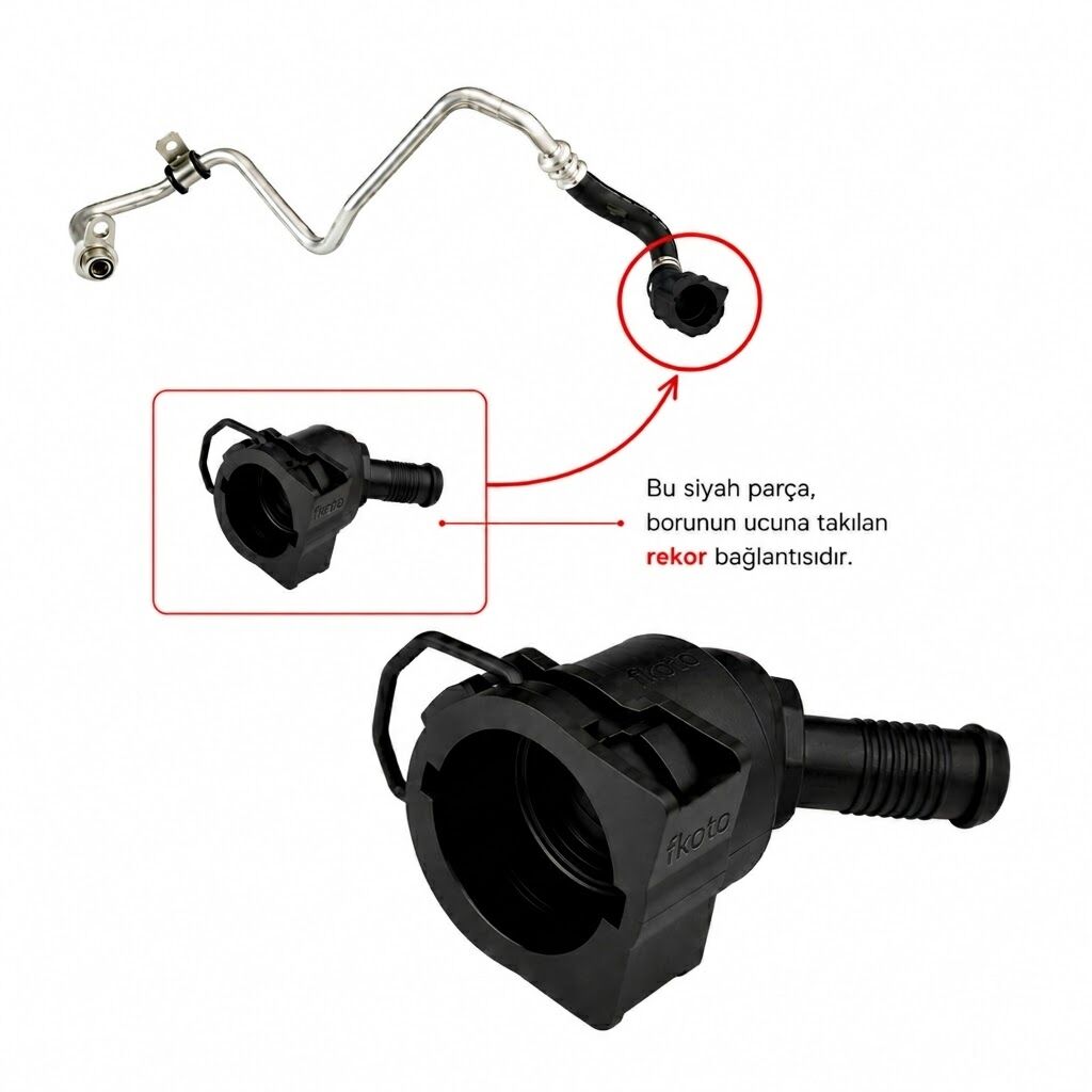 BMW B48 Turboşarj Soğutma Suyu Geri Dönüş Hattı Hortum Bağlantısı Uç Rekoru 11537643226, 11538854735