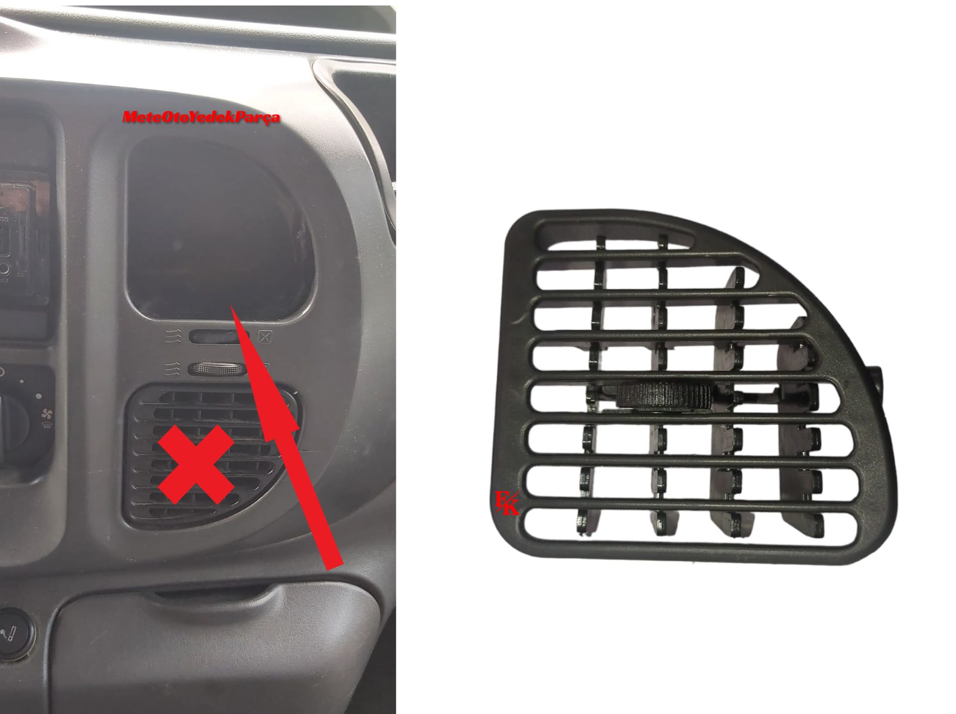 Ford Transit Kalorifer Hava Üfleyici Izgarası Tek Orta Üst 2001-2006