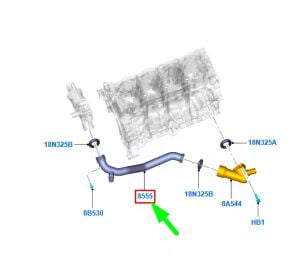 Ford Mondeo Termostat Su Çıkış Borusu  2.0 TDCI 9M5Q8555AA