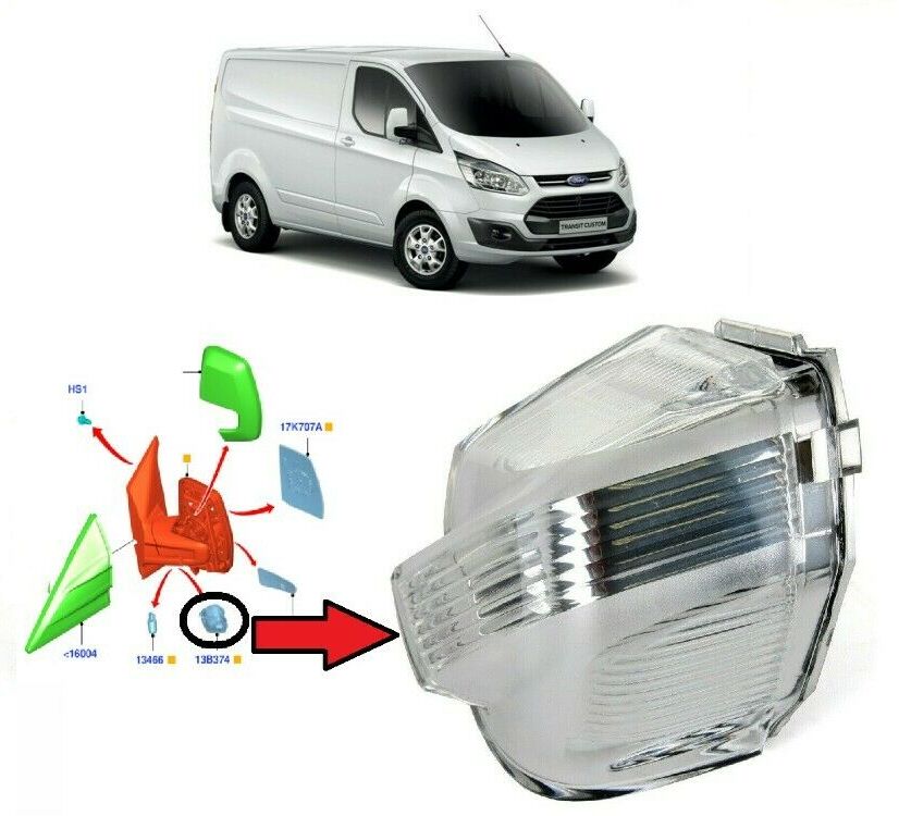 Ford Custom V-362 Ayna Sinyali Beyaz Sağ 2013- Sonrası