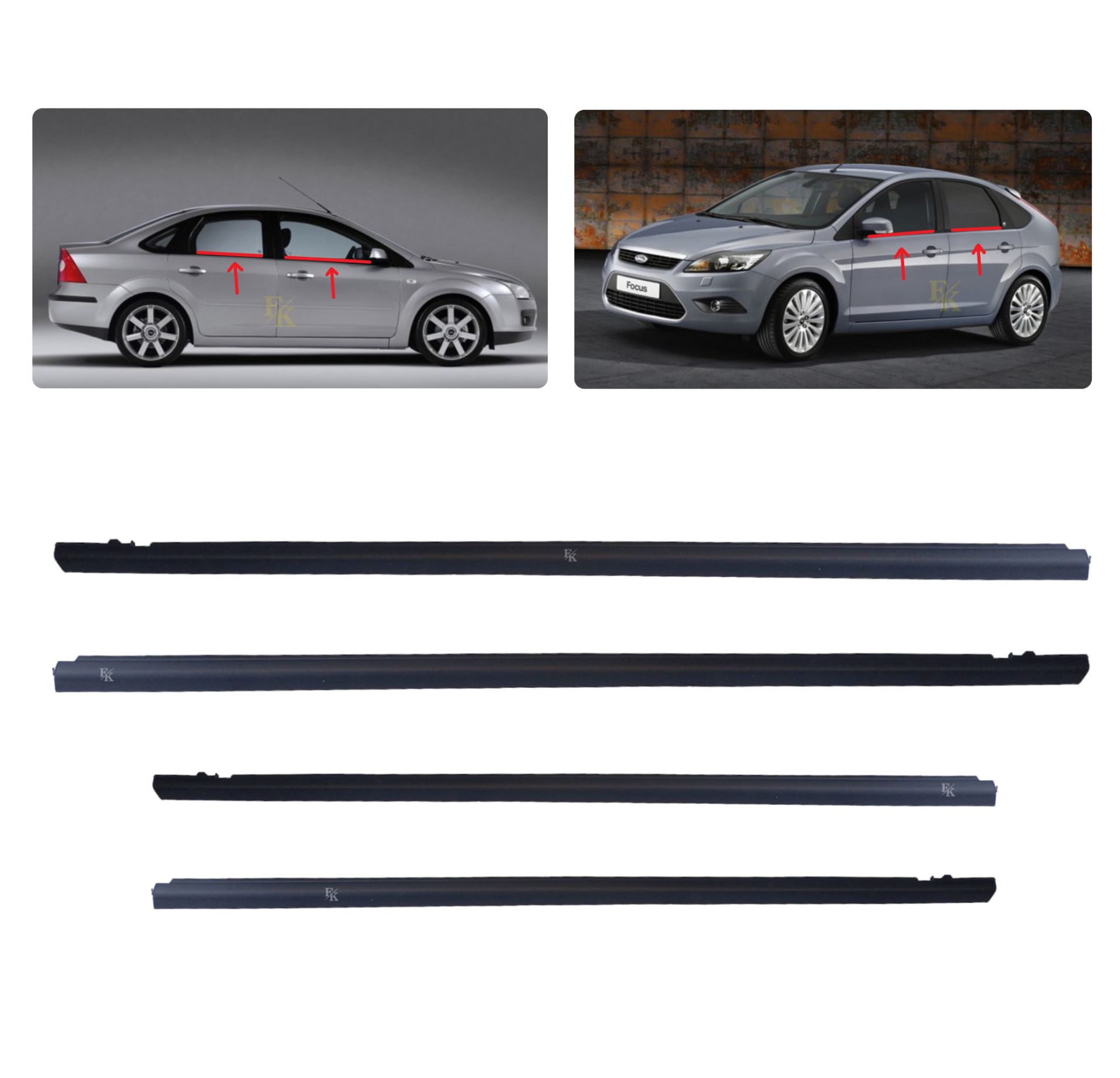 Ford Focus Cam Dış Sıyırıcı Fitil Takımı [Tüm Kapılar] 2006--2010