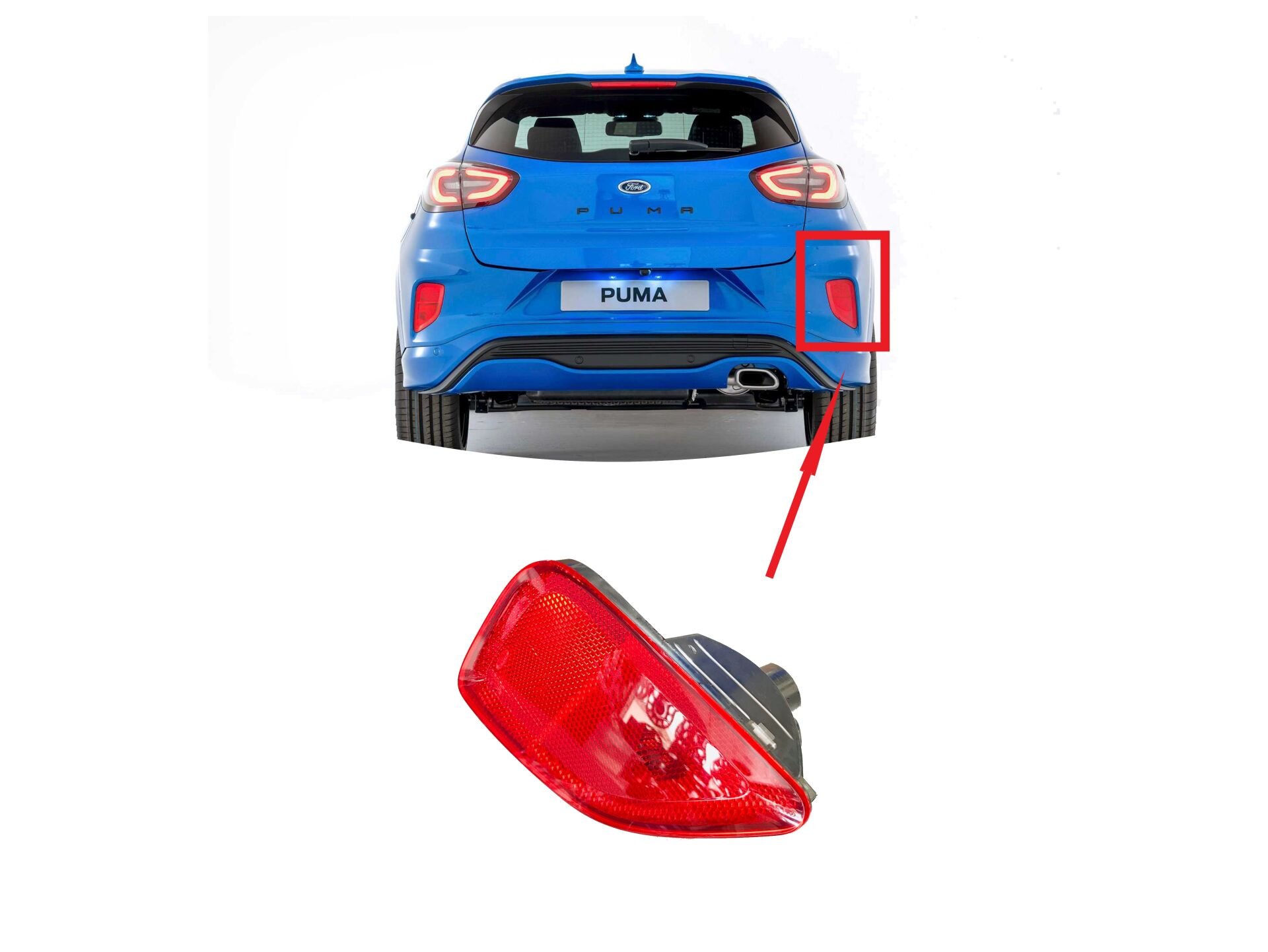 Ford Puma Arka Sis Lambası Sağ Kedi Reflektör 2020- Sonrası