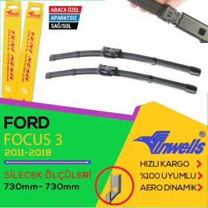 Focus 3 Ön Silecek Süpürge Takımı 2 Adet İnwells 2011- 73cm-73cm