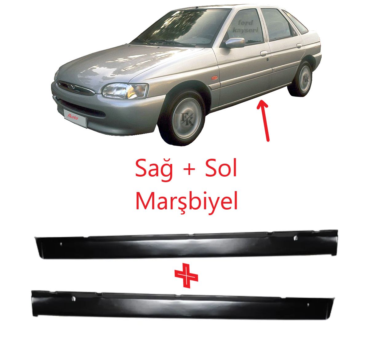 Ford Escort Alt Marşbiyel Sacı Sağ Sol 2 Adet 1991--2001