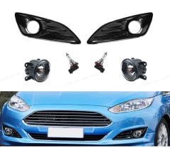 Ford Fiesta Sis Far Çerçevesi Parlak Piano Black Ve Sis Kiti Ampullü Sağ Sol 2013-