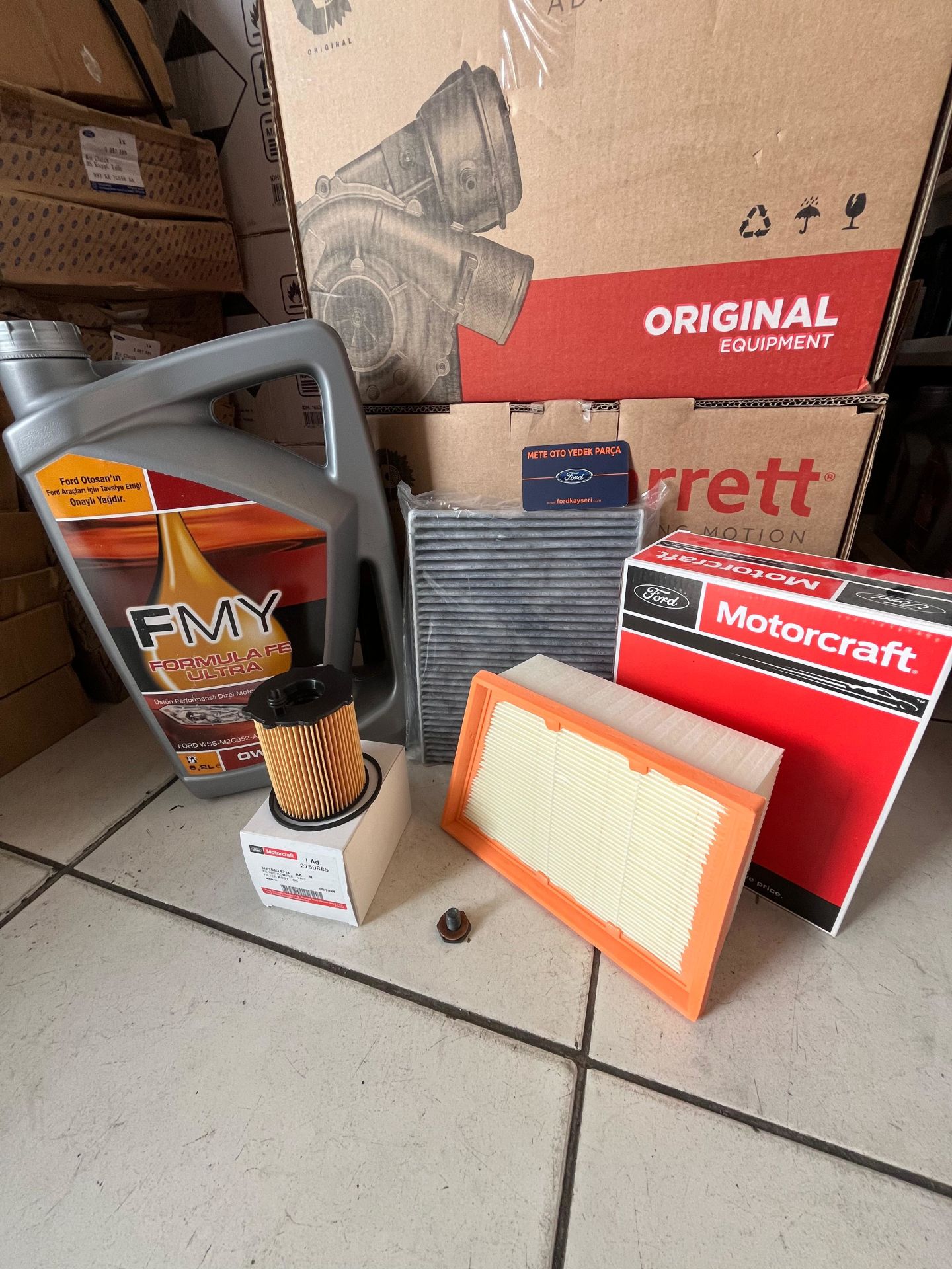 Ford Courier Periyodik Bakım Filtre Seti + 0W-20 Motor Yağı 6.2 Lt. 2018-2023