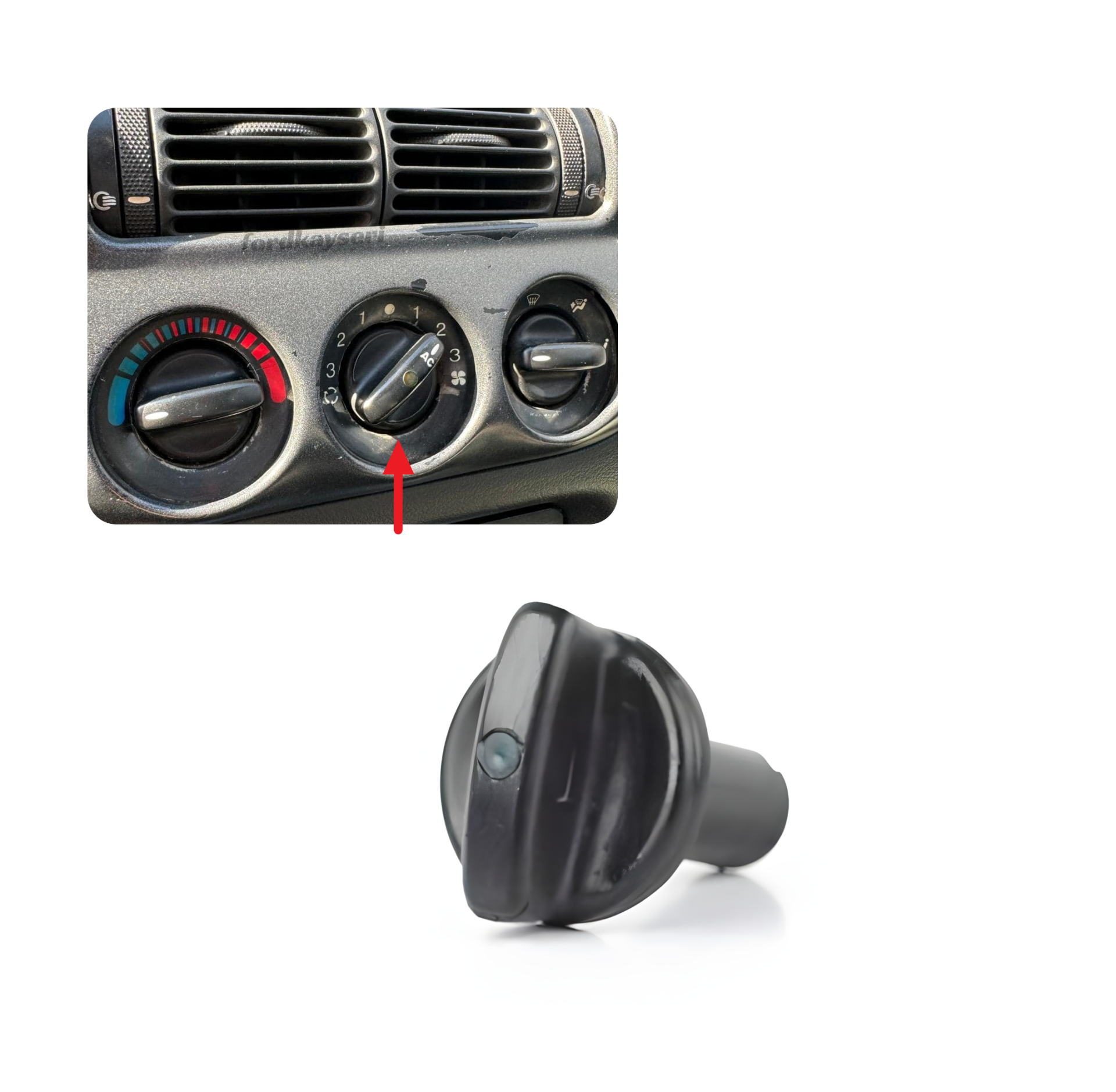 Ford Escort Kalorifer Klima Kademe Ayar Düğmesi Orta +AC [1 Adet] 1995-2001