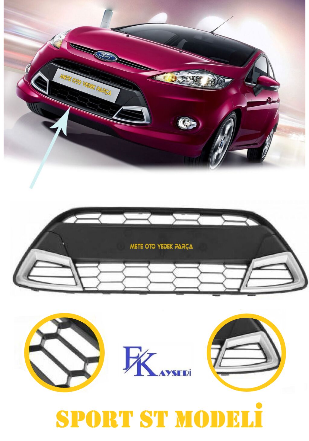 Ford Fiesta Mk7 Sport St Model Ön Tampon Panjuru 2008-2013 Oem Kalite