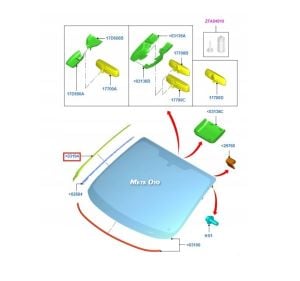 Ford Fiesta Ön Cam Fitili Dış Kenar Direk Lastiği Sağ [2008--2017] **